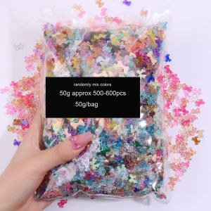 50G Bulk Nail Charms Kawaii Multi-Shapes Mixed Resin Nail Charms 3D Acrylic Flower Bow Heart Accessories Nail Decoration Parts # h260819