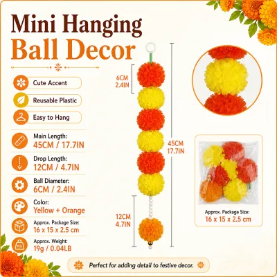 【Ready Stock】150CM Deepavali Marigold Decoration Indian Style Flower Garland Diwali Festival Pooja Door Hanging Decor