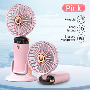 DANYCASE quạt nhỏ có thể gập lại quạt làm mát cầm tay tốc độ cao Turbo cho cổ làm mát Công suất điện lớn có thể sạc lại 5 tốc độ gió mạnh điều chỉnh quạt di động với màn hình LED cho ngoài trời