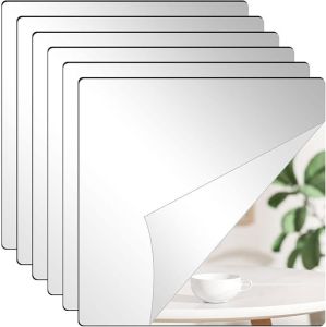 【Local】10PCS Acrylic Mirror Wall Sticker Full Body Self-Adhesive Bedroom Bathroom Waterproof Diy Household Self-Adhesive Wall Mirror Can Be Bent Mirror Rewvvi