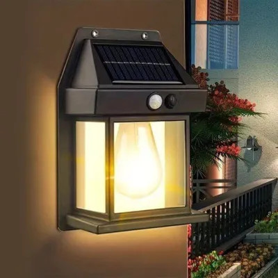 Đèn Lồng Năng Lượng Mặt Trời 888 Cảm Ứng Chuyển Động | Đèn Treo Tường Solar Vintage Ngoài Trời IP65