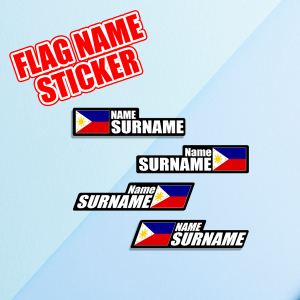 2pcs Flag Name Decal Sticker (Waterproof)(Non-Fade) (Personalized)(Outdoor)