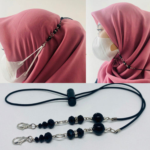 PAKET 2 PCS STRAP MASKER 2 IN 1 PREMIUM DENGAN PENGAIT BESI STRAP MASKER KONEKTOR TALI PENGAIT MASKER KALUNG MASKER SERUT