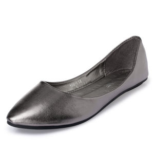 HOTISilver Flat Bottom Slip-On Shoes Simple Design Commute Womens Footwear Small Size 33 34 Flat Heel Ballet Flats Fashionable