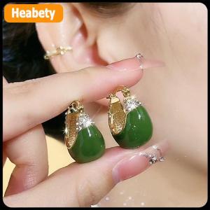 【2-3 days delivery】 1Pair Korean Trendy Green Drip Oil Zircon Earrings For Women Simple Irregular Geometric Dangle Earring Party Personality Jewelry