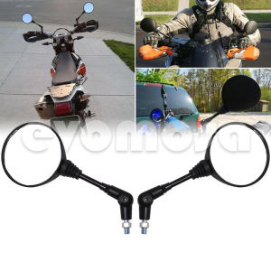 M8 M10 1pair side mirror motorcycle universal Folding Rearview Mirror Anti-fall Round Mirror Motorcycle Side Mirror LOGO For Honda Suzuki Yamaha Kawasaki BMW High Quality