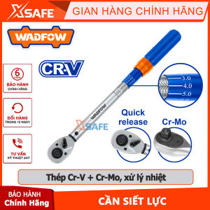Cần siết lực WADFOW chất liệu thép Cr-V + Cr-Mo xử lý nhiệt mạ crom dung sai của mô-men xoắn ± 4% nhả nhanh vặn bu lôngkiểm tra lực siết chắc chắnchính hãng