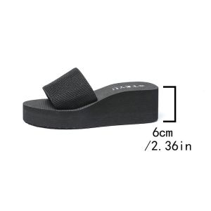 [Free Shipping] WomenS Plus Size Simple Thick-Soled Casual Wedge Sandals Comfortable Non-Slip Slippers