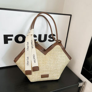 Summer New Straw Tote Bag | Spacious Commuter Shoulder Bag | Textured Woven Purse
