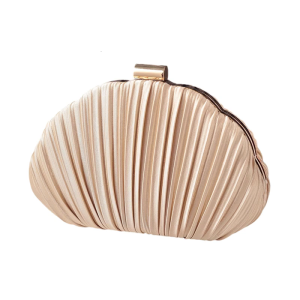 Elegant Pleated Shell Evening Handbag Lightweight Polyester Shoulder Bag Prom Occasion Wedding Party Accessory