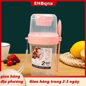 [COD] EHBqna 3PF Ship within 24 hours Bữa ăn sáng trái cây Yến Mạch Sữa chua salad cup với nắp và muỗng hai lớp thực phẩm lưu trữ Bento hộp thể Dục Giảm Béo côn bát