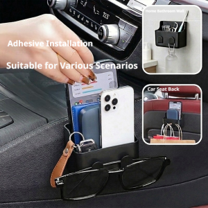SEAMETAL Car Interior Organizer Storage Box Phone Holder Hook Dashboard Seat Back Accessory