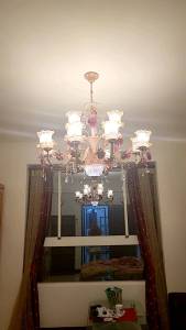 Meiyuan garden Mediterranean European Korean flower grass lamp living room lamp dining room lamp hanging lamp iron flower lamp