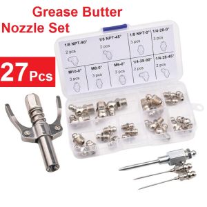 Alat Aplikasi Minyak Gemuk Grease Gun Dengan Handle Ganda Dengan Selang Yang Serasi Grease Coupler Heavy Duty