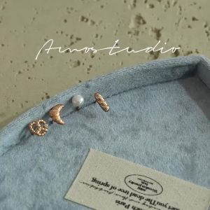 AMO Ma Tian Workshop French Alkaline Water Knot Croissant Earrings for Women Niche High-end Pearl Earrings Simple and Petite