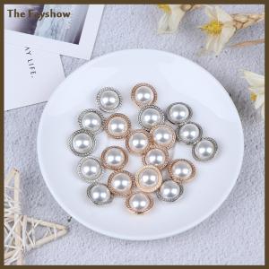 [The Fayshow] 10pcs ngọc trai Kim Loại Shank nút cho may scrapbooking DIY Craft trang trí