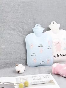 Refillable Hot Water Bottle Portable PVC Rubber Cartoon Design Home Use Hot Water Bottle Water Bottle suitable home travel workplace or everyday routines Practical Design for the Stated