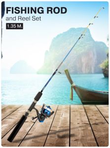 คันเบ็ด 2ท่อน คันเบ็ดตกปลา เบ็ดฝรั่ง แถมสายเอ็น