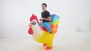 ชุดเป่าลมไก่ผู้ใหญ่ ชุดยูนิคอร์นกวางตลก ชุดสัตว์เป่าลม ชุดฮาโลวีนคาร์นิวัล ชุดเป่าลมครึ่งตัวสำหรับคอสเพลย์