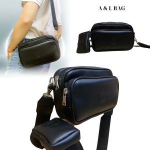 [MÀU ĐEN] Túi Đeo Chéo Đeo Vai Nam Nữ N - Y Loại 1 Chất Liệu Da Chống Nước Cao Cấp Logo In Nhiệt Full Tem Tap 2 Ngăn Lớn Kèm Túi Nhỏ Size 21*14*7cm