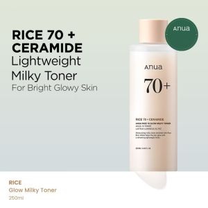 ANUA Rice 70+ Ceramide Lightweight Milky Toner Rice 70 + Glow 250ml 250 mL KOREA Bright Glowy Skin