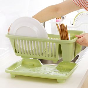 Rak Piring Dapur Penyimpanan Rak Pengering Piring Rak Mangkuk Piring