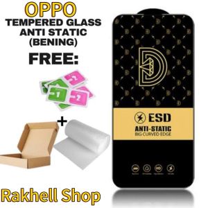 ANTI GORES TEMPERED GLASS FULL KACA ESD BENING ANTI STATIC OPPO A15 A16 A17 A5 2020 A11K F9 A52 A53 A54 A3S - PELINDUNG LAYAR