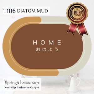 SPRINGO High Quality Diatom Mud Mat Premium Soft Quick Drying Strong Absorption Oval Rectangle Velvet Mat Bath Diatomite Mat Floor Mat Bathroom Kitchen WCT