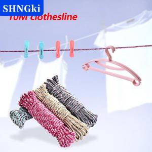 SHNGki Dây phơi quần áo 10 mét Ngoài Trời Chống gió dày chống trượt trong nhà và ngoài trời không khoan dây quần áo lạnh