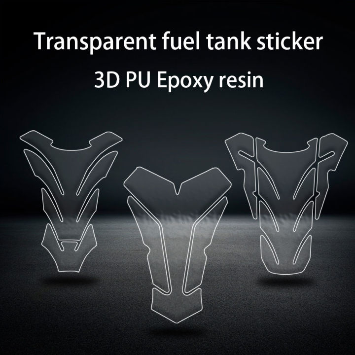 3D Motorcycle Transparent Crystal Glue Fuel Tank Pad Stickers Tank ...