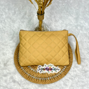 Pouch Silvia Tas Wanita Bordir kotak Kotak Terbaru 2024 Hand Bag Wanita Dompet Besar Emboss Murah