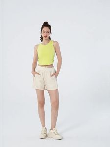 Lulu quần dài ngắn tập yoga hông rộng Quần đùi tập thể dục thoáng khí nhanh khô thường ngày mới