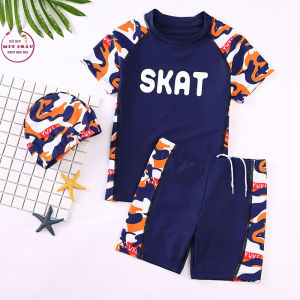 Đồ Bơi Cho Bé Trai Đi [XẢ KHO] Bộ 2 Mảnh Cho Trẻ Em Tay Ngắn Yuke Thơm Mát Mịn (10-30kg) - Đồ Bơi Mít Châu