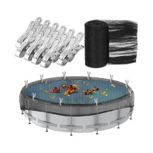 Pool Meshes Cover With 12 Rusts Resistant Metal Clamps To Prevent Debris Accumulation Round Leaf Net Cover