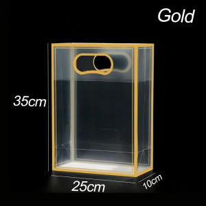Transparent PVC Gift Handbags Paper Bag Window Paper Bag Clear Fashion Tote Bags