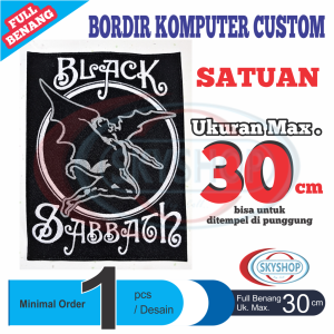 Bordir Komputer Custom Satuan Ukuran 30 cm Logo Patch Emblem ukuran Besar bisa untuk di punggung