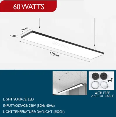 Super Bright LED Linear Panel Light 220V Daylight Modern Hanging Pendant Ceiling Light Home Office Store Gym Lighting