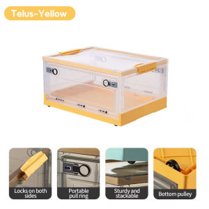 Hisoa Foldable Storage Box with Lid Large Capacity Multipurpose Stackable Organizers Wardrobe storage Plastic Storage