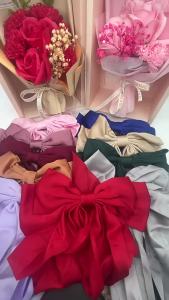 Autumn and winter high-end womens accessories: large vintage satin long bow hair clip light luxury versatile accessory