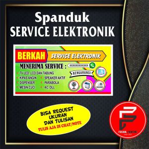 Spanduk Service Eletronik / Banner Serpis / Spanduk Reparasi Elektronik UKuran 100 x 50 cm