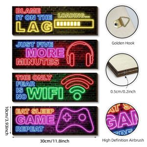 [COD] Cyber Gaming Room Wall Decoration Wooden Sign Game Console Wall Decor Computer Bedroom Hanging Wall Decor