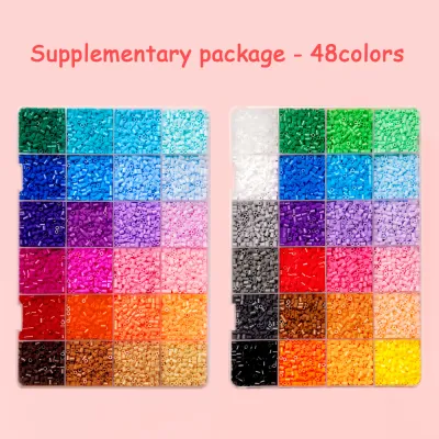 DIY Perler Beads Fuse Beads Kit DIY for Kids Adults 3D Puzzle Set Toy 2.6mm Mini Fuse Beads Kit for Crafts Fuse Beading KitMulticolored Iron DIY Fuse Beads 48 Colors