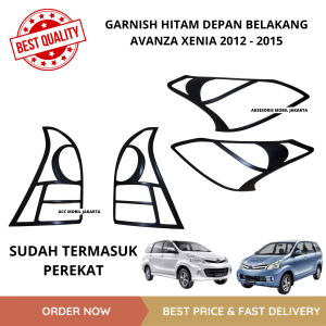 PAKET / SATUAN GARNISH HITAM DEPAN BELAKANG MOBIL ALL NEW AVANZA XENIA 2012 2013 2014 LIST HITAM LAMPU UTAMA MOBIL ALL NEW XENIA AVANZA 2012-2014