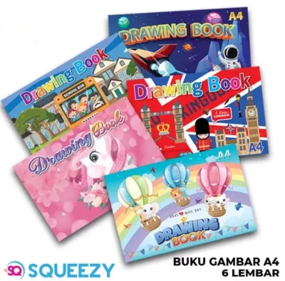 Buku Gambar A4 Squeezy 6 Lembar / pack 10 buku Zhen Shop