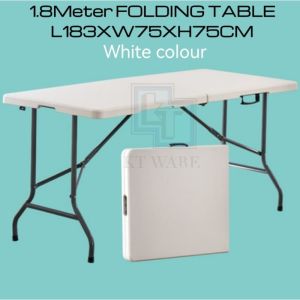 KT WARE  6ft Multipurpose Folding Table Heavy Duty Exhibition Dining Outdoor Folding Table/ Meja Lipat Pelbagai Kegunaan
