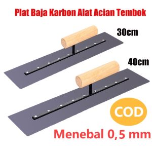 30/40 Cm Gosokan Acian Setrika Plester Dinding Roskam Plat Baja Panjang Alat Acian Tembok Baja Ringan