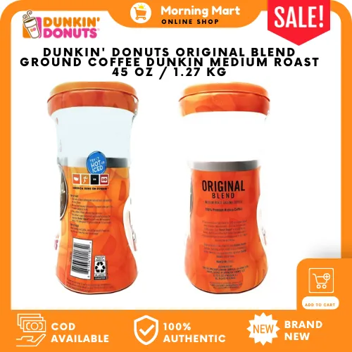 Dunkin' Original Blend Medium Roast Ground Coffee 30oz Canister (Pack Of 4)