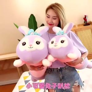 FCKiddoZone Big StellaLou Plush Toy 60cm 80cm 100cm Lovely Huge Stuffed Soft StellaLou Rabbit Doll Lover Rabbit Kids Toy Throw Pillow Birthday Gift For Girlfriend Valentine Day Gift Christmas Gift Headrest Doll Birthday Gift for Kid Teen Girl
