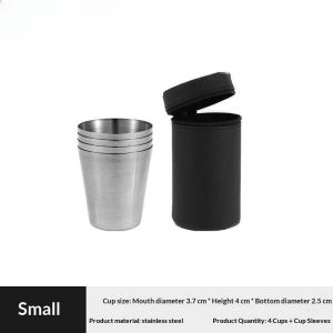 4PCS Thick Stainless Steel Shot Glasses Set Outdoor Camping Small Glasses Set Travel Picnic Cup Set