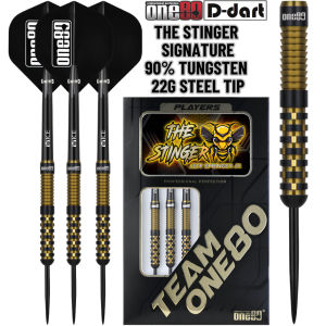 ONE80 STEEL TIP DART - 22G THE STINGER 90% Tungsten Signature Dart Set Original Steel Darts (ARROW DART KELULI)